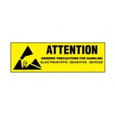 0.625" x 2" Yellow "Attention - Observe Precautions" Labels
