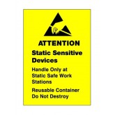 1.75" x 2.5" Yellow "Static Sensitive Devices" Labels