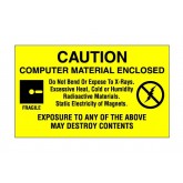 3" x 5" Yellow "Computer Material Enclosed" Labels