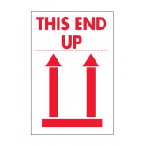 2" x 3" White with Red & Black "This End Up" Labels