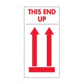 4" x 8" White with Red & Black "This End Up" Labels