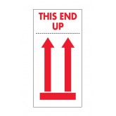 4" x 8" White with Red & Black "This End Up" Labels