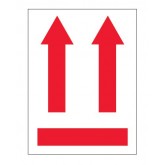 3" x 4" White with Red Two Up Arrows Over Red Bar Labels