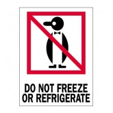 3" x 4" White with Red & Black "Do Not Freeze or Refrigerate" Labels