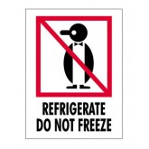 3" x 4" White with Red & Black "Refrigerate - Do Not Freeze" Labels