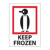 3" x 4" White with Red & Black "Keep Frozen" Labels