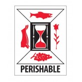 3" x 4" White with Red & Black "Perishable" Labels