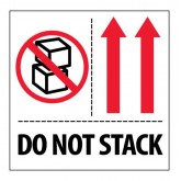 4" x 4" White with Red & Black "Do Not Stack" Labels