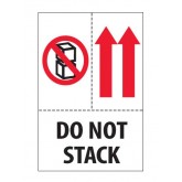 4" x 6" White with Red & Black "Do Not Stack" Labels