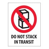 3" x 4" White with Red & Black "Do Not Stack In Transit" Labels