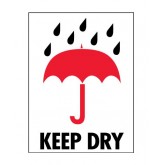 3" x 4" White with Red & Black "Keep Dry" Labels