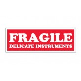 1.5" x 4" Red & White "Fragile - Delicate Instruments" Labels