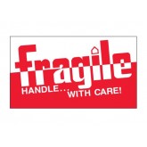 3" x 5" Red & White "Fragile - Handle... With Care!" Labels
