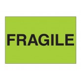 2" x 3" Fluorescent Green "Fragile" Labels