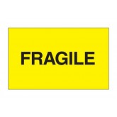 3" x 5" Fluorescent Yellow "Fragile" Labels