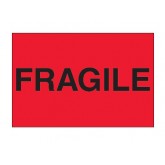 2" x 3" Fluorescent Red "Fragile" Labels