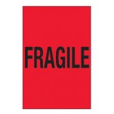 4" x 6" Fluorescent Red  "Fragile" Labels
