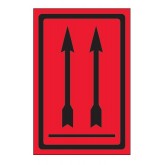 4" x 6" Fluorescent Red Two Up Arrows Over Bar Labels