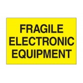 2" x 3" Fluorescent Yellow "Fragile - Electronic Equipment" Labels