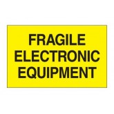 3" x 5" Fluorescent Yellow "Fragile Electronic Equipment" Labels