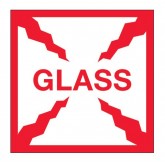 4" x 4" Red & White "Glass" Labels