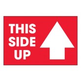 2" x 3" Red with White "This Side Up" Arrow Labels