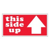2" x 4" Red with White "This Side Up" Arrow Labels