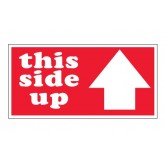 3" x 6" Red with White "This Side Up" Arrow Labels