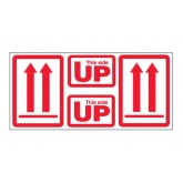 5" x 9" White with Red "This Side Up" Arrow Labels