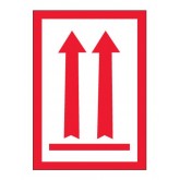 3" x 5" White with Two Red Arrows Over Red Bar Arrow Labels