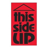 3" x 5" Fluorescent Red "This Side Up" Labels