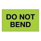 3" x 5" Fluorescent Green "Do Not Bend" Labels