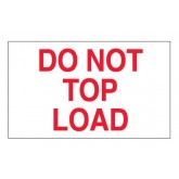 3" x 5" White with Red "Do Not Top Load" Labels
