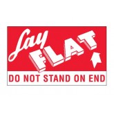 3" x 5" Red & White "Lay Flat - Do Not Stand On End" Labels