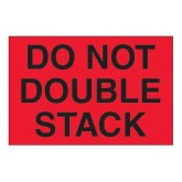 2" x 3" Fluorescent Red "Do Not Double Stack" Labels