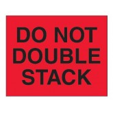 8" x 10" Fluorescent Red "Do Not Double Stack" Labels