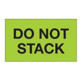 3" x 5" Fluorescent Green "Do Not Stack" Labels