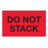 3" x 5" Fluorescent Red "Do Not Stack" Labels