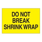 2" x 3" Fluorescent Yellow "Do Not Break Shrink Wrap" Labels