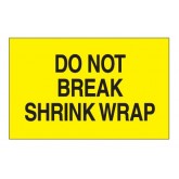 3" x 5" Fluorescent Yellow "Do Not Break Shrink Wrap" Labels