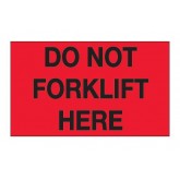 3" x 5" Fluorescent Red "Do Not Forklift Here" Labels