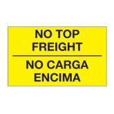 3" x 5" Fluorescent Yellow "No Carga Encima" Bilingual Labels