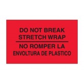 3" x 5" Fluorescent Red "No Romper La Envoltura De Plastico" Bilingual Labels