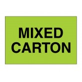 2" x 3" Fluorescent Green "Mixed Carton" Labels