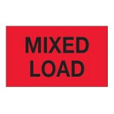 3" x 5" Fluorescent Red "Mixed Load" Labels