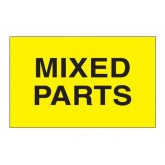 3" x 5" Fluorescent Yellow "Mixed Parts" Labels