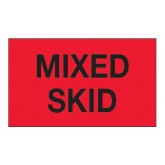 3" x 5" Fluorescent Red "Mixed Skid" Labels