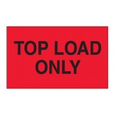 3" x 5" Fluorescent Red "Top Load Only" Labels