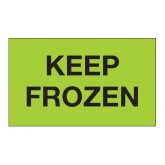 3" x 5" Fluorescent Green "Keep Frozen" Labels