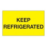 3" x 5" Fluorescent Yellow "Keep Refrigerated" Labels